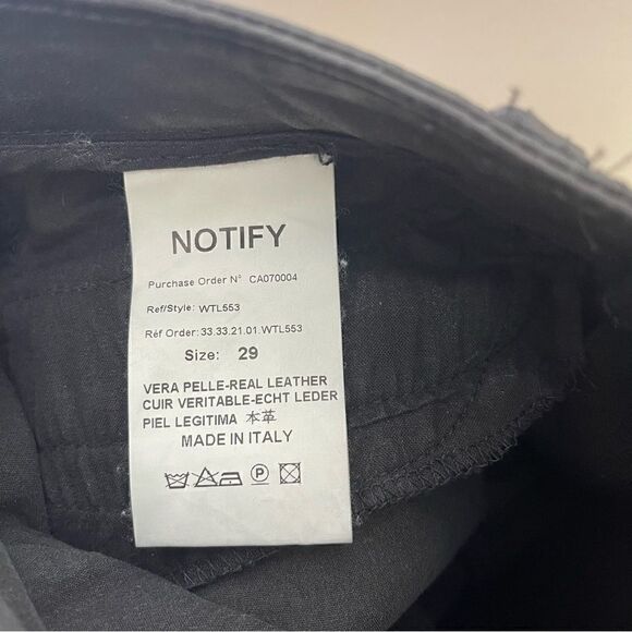 Notify Leather Zip Moto Skinny Pants 29 - Picture 6 of 6